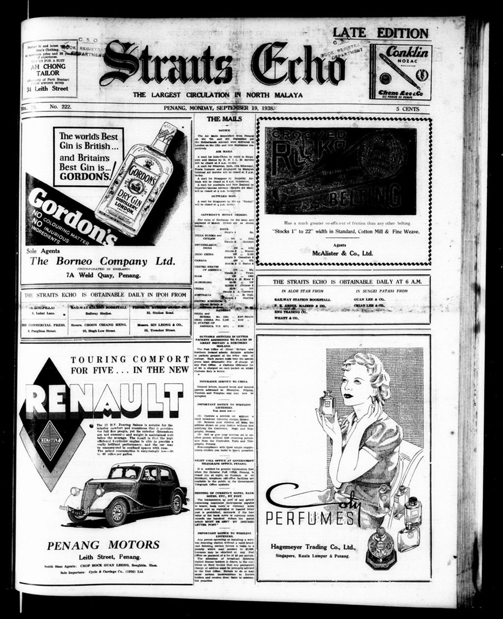 Miniature of Straits Echo 19 September 1938