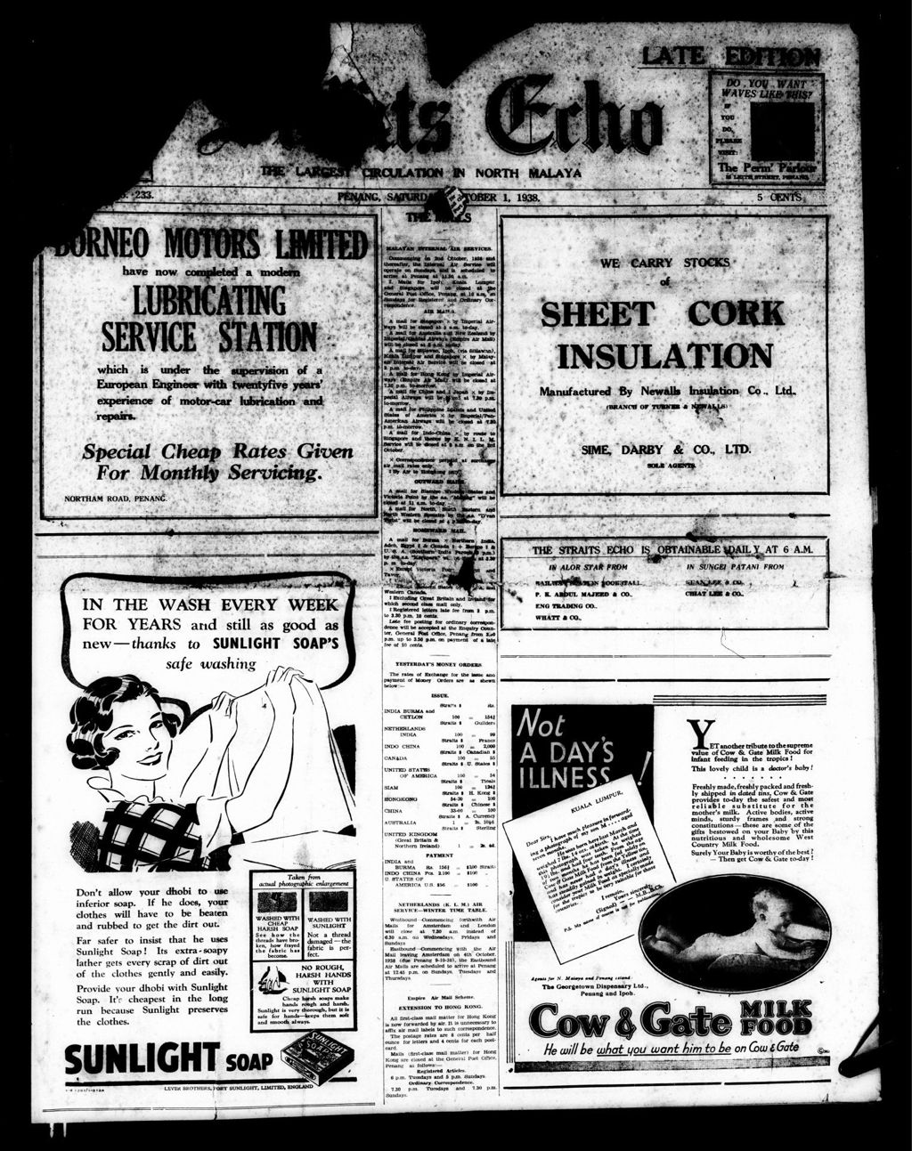 Miniature of Straits Echo 01 October 1938