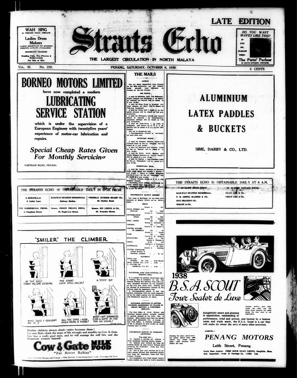 Miniature of Straits Echo 08 October 1938