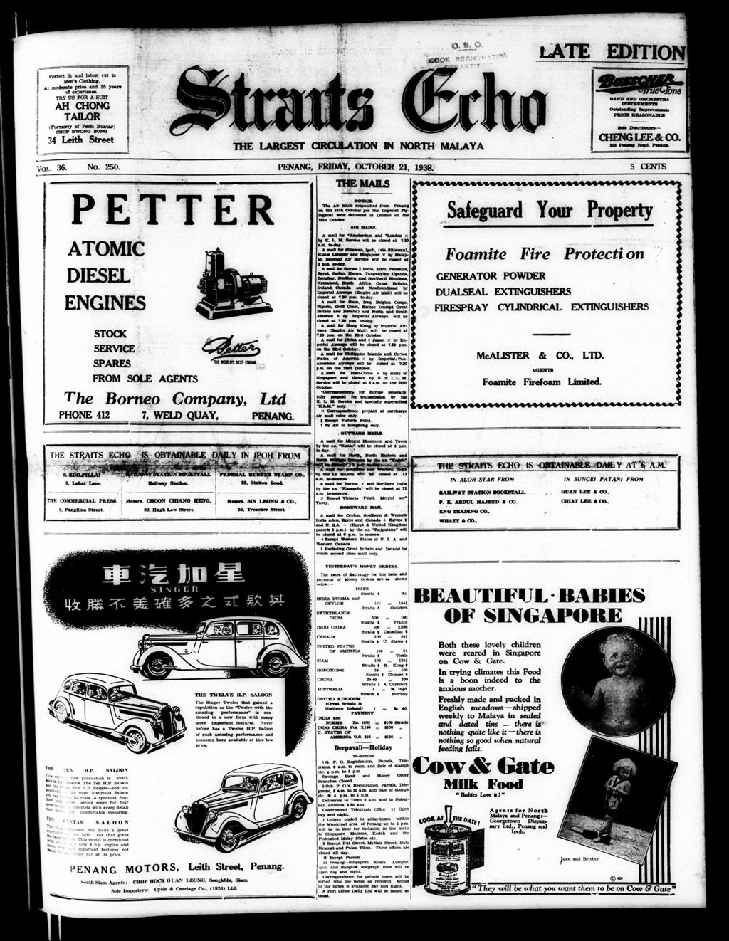 Miniature of Straits Echo 21 October 1938