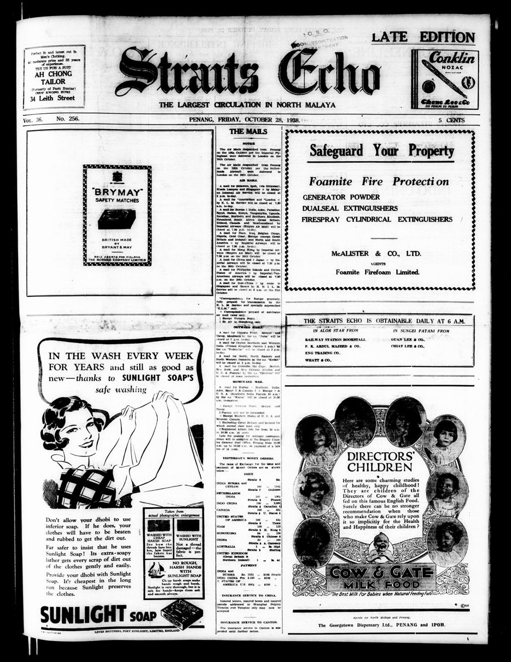 Miniature of Straits Echo 28 October 1938