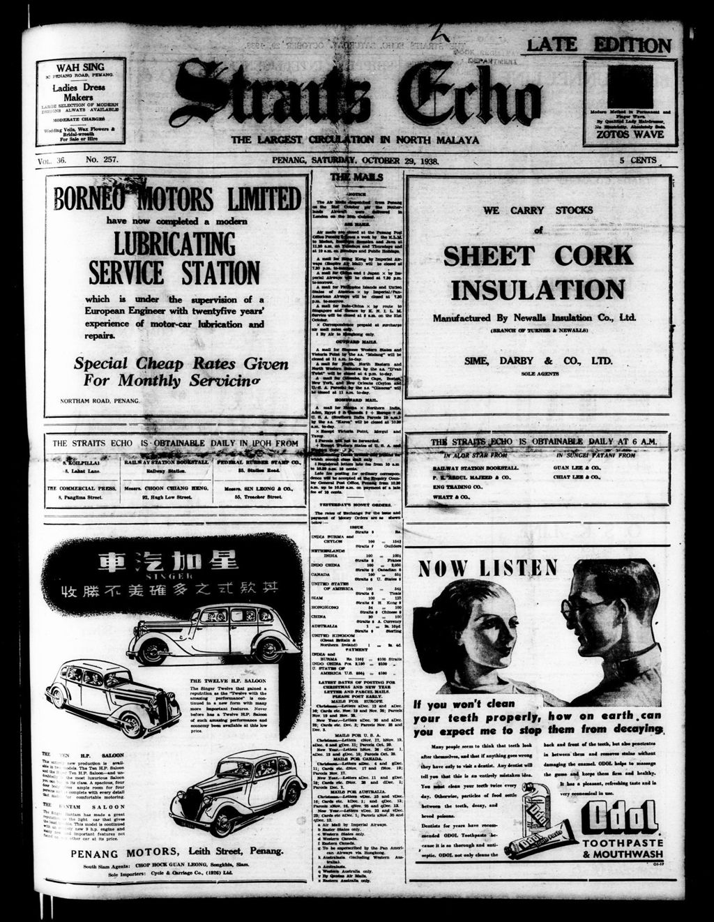 Miniature of Straits Echo 29 October 1938