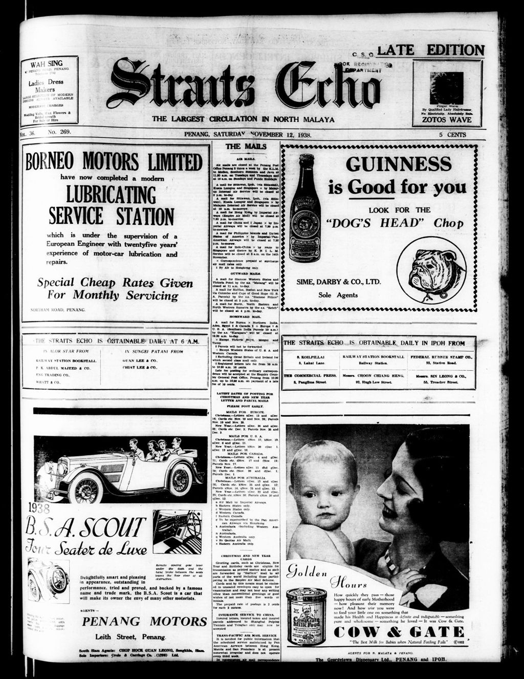 Miniature of Straits Echo 12 November 1938