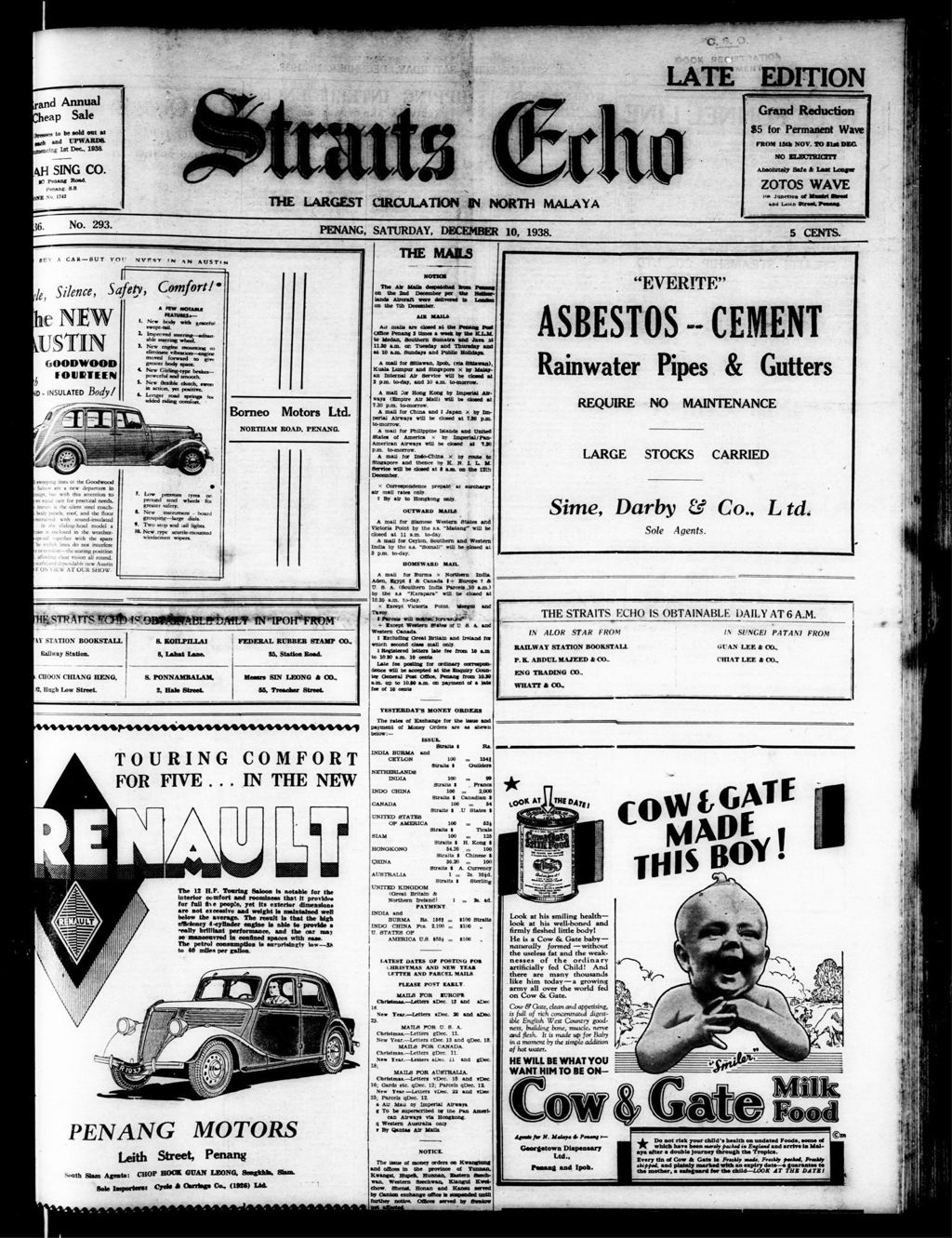 Miniature of Straits Echo 10 December 1938