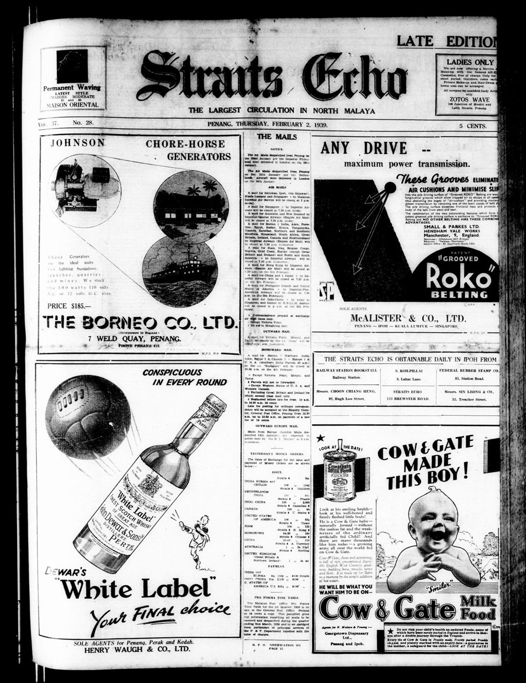 Miniature of Straits Echo 02 February 1939