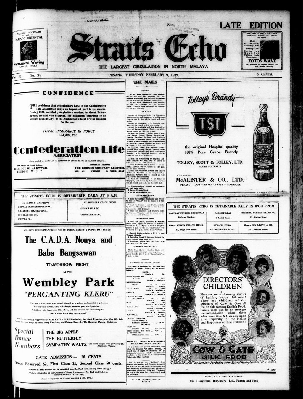 Miniature of Straits Echo 09 February 1939