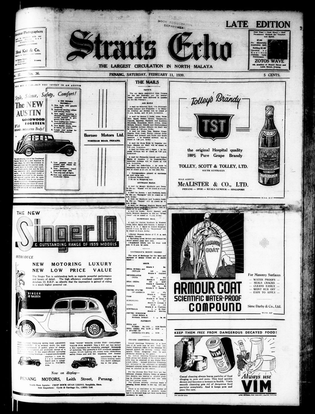 Miniature of Straits Echo 11 February 1939