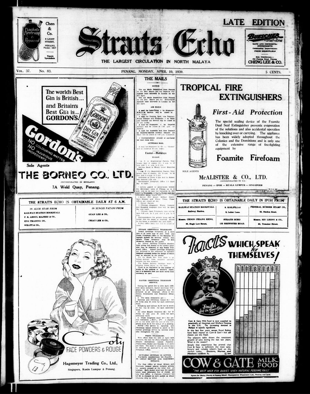 Miniature of Straits Echo 10 April 1939